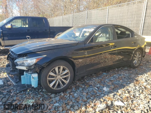 2017 Infiniti Q50 2.0t Sport with VIN JN1CV7ARXHM682154, listed as a Copart auction lot 79536634 with 0 mi miles and Salvage Title. Bid and sale history available at carsss.com. Image 1.