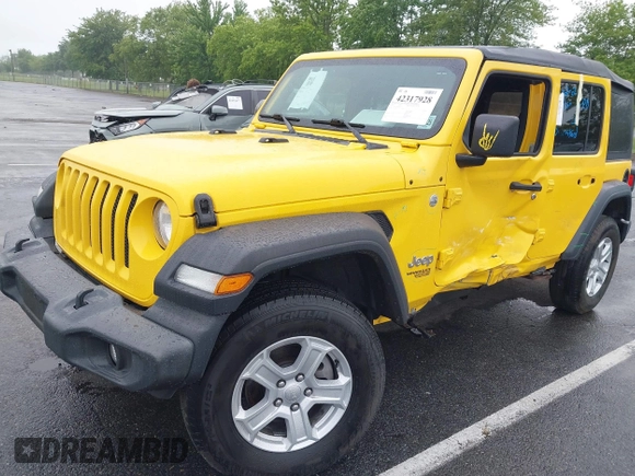2020 Jeep Wrangler Unlimited Sport S with VIN 1C4HJXDN8LW269539, listed as a IAAI auction lot 42317928 with 63,924 mi miles and . Bid and sale history available at DreamBid. Image 20.