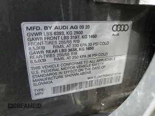 2021 Audi Q7 Premium Plus с VIN WA1LJAF70MD013134, выставлен на аукционе Copart как лот 56792195 с пробегом Не указан миль и Списание • Salvage title. История ставок и продаж доступна на DreamBid. Изображение 14.