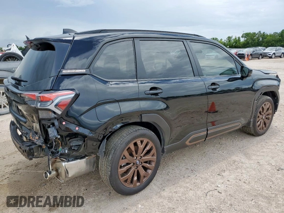 2025 Subaru Forester Special Sports with VIN JF2SLDHC4SH495220, listed as a Copart auction lot 63847225 with 1,417 mi miles and Salvage title. Bid and sale history available at DreamBid. Image 3.