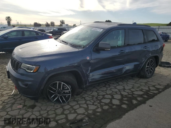 2021 Jeep Grand Cherokee Trailhawk with VIN 1C4RJFLG0MC525273, listed as a Copart auction lot 49632275 with 57,452 mi miles and Salvage title. Bid and sale history available at DreamBid. Image 1.