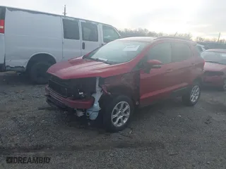 2020 Ford EcoSport SE with VIN MAJ3S2GE9LC338297, listed as a IAAI auction lot 40985505 with 37,495 mi miles. Bid and sale history available at carsss.com. Image 2.