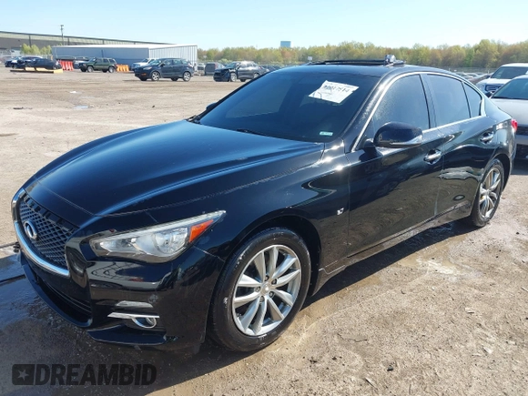 2015 Infiniti Q50 Premium with VIN JN1BV7AR2FM396677, listed as a IAAI auction lot 42017514 with 98,967 mi miles. Bid and sale history available at carsss.com. Image 16.