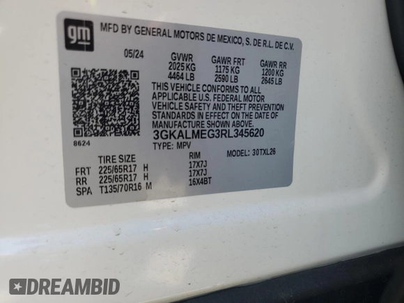 2024 GMC Terrain SLE z VIN 3GKALMEG3RL345620, wystawiony jako Copart lot #63910315 z przebiegiem 22 888 mil mil oraz Czysty tytuł • Clean title. Historia ofert i sprzedaży dostępna na DreamBid. Obrazek 13.