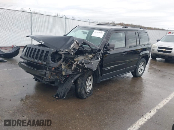 2014 Jeep Patriot Sport with VIN 1C4NJRBBXED879285, listed as a IAAI auction lot 41944152 with 103,676 mi miles. Bid and sale history available at carsss.com. Image 2.