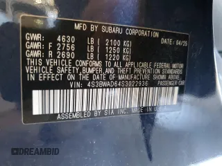 2025 Subaru Legacy Premium z VIN 4S3BWAD64S3022936, wystawiony jako Copart lot #63053345 z przebiegiem 3 460 mil mil oraz Czysty tytuł • Clean title. Historia ofert i sprzedaży dostępna na DreamBid. Obrazek 13.