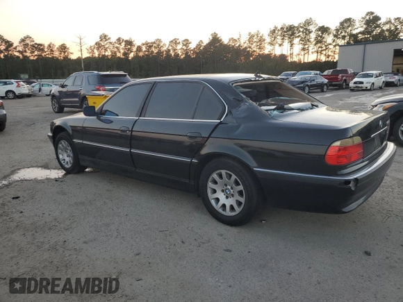 2001 BMW 7 Series 740iL with VIN WBAGH83481DP27673, listed as a Copart auction lot 75961134 with 149,120 mi miles and Salvage Title. Bid and sale history available at carsss.com. Image 2.