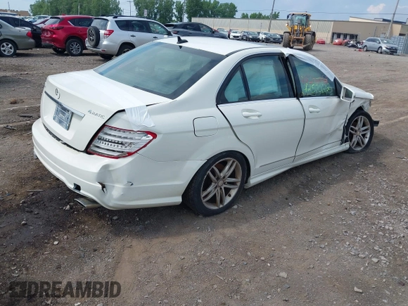 2012 Mercedes-Benz C 300 Sport with VIN WDDGF8BB2CA643903, listed as a IAAI auction lot 42570612 with 157,410 mi miles and . Bid and sale history available at DreamBid. Image 4.