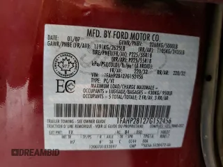 2007 Ford Five Hundred Limited с VIN 1FAHP28127G152456, выставлен на аукционе Copart как лот 59437395 с пробегом 192 372 миль миль и Списание • Salvage title. История ставок и продаж доступна на DreamBid. Изображение 12.