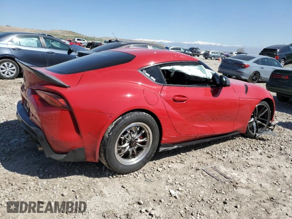 2021 Toyota Supra 3.0 with VIN WZ1DB0C0XMW044230, listed as a Copart auction lot 53186205 with Not provided miles and Salvage title. Bid and sale history available at DreamBid. Image 3.