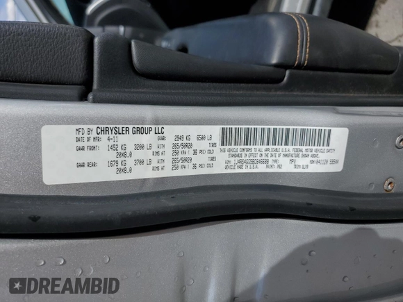 2011 Jeep Grand Cherokee Laredo with VIN 1J4RS4GG5BC646688, listed as a Copart auction lot 49834445 with 122,101 mi miles and Salvage Title. Bid and sale history available at DreamBid. Image 14.