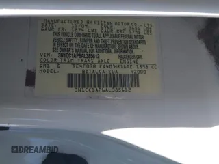 2010 Nissan Versa 1.6 with VIN 3N1CC1AP6AL385612, listed as a IAAI auction lot 41392745 with 195,521 mi miles. Bid and sale history available at carsss.com. Image 9.