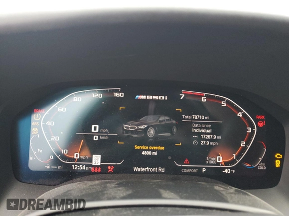 2022 BMW 8 Series M850i with VIN WBAGV8C0XNCH63529, listed as a Copart auction lot 86139494 with 78,710 mi miles and Salvage title. Bid and sale history available at DreamBid. Image 9.