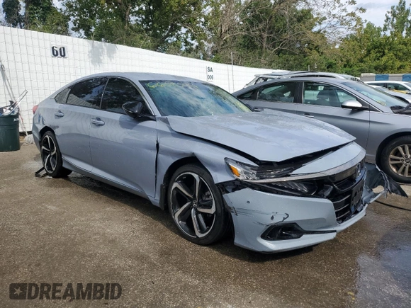 2022 Honda Accord Sedan Sport SE with VIN 1HGCV1F41NA011168, listed as a Copart auction lot 66585994 with 62,567 mi miles and Salvage Title. Bid and sale history available at carsss.com. Image 4.