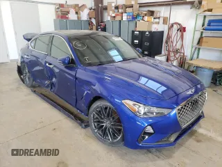 2019 Genesis G70 2.0T Advanced with VIN KMTG64LA8KU010880, listed as a Copart auction lot 44308682 with 48,467 mi miles and Salvage Title. Bid and sale history available at carsss.com. Image 1.