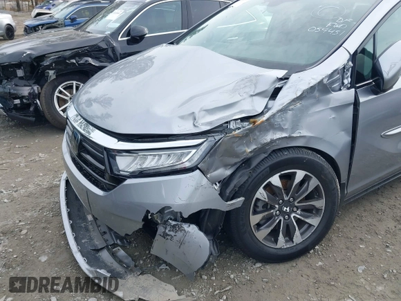 2022 Honda Odyssey EX-L with VIN 5FNRL6H72NB059451, listed as a IAAI auction lot 41454609 with 47,830 mi miles and . Bid and sale history available at DreamBid. Image 6.