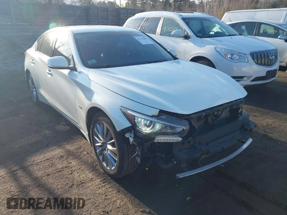 2018 Infiniti Q50 2.0t LUXE with VIN JN1CV7ARXJM280110, listed as a IAAI auction lot 41722863 with 88,878 mi miles. Bid and sale history available at carsss.com. Image 1.