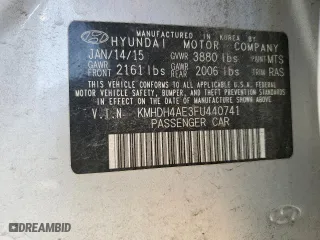 2015 Hyundai Elantra SE with VIN KMHDH4AE3FU440741, listed as a Copart auction lot 48994245 with 196,732 mi miles and Salvage Title. Bid and sale history available at carsss.com. Image 14.