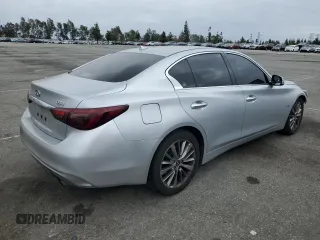 2019 Infiniti Q50 Luxe with VIN JN1EV7AP5KM519698, listed as a Copart auction lot 53374145 with 80,202 mi miles and Salvage title. Bid and sale history available at DreamBid. Image 3.