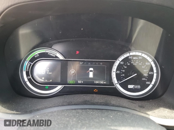 2018 Kia Niro Touring with VIN KNDCE3LC1J5111263, listed as a Copart auction lot 51804444 with 104,192 mi miles and Non Repairable. Bid and sale history available at carsss.com. Image 9.