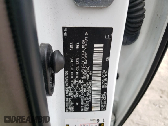 2017 Lexus GX 460 with VIN JTJJM7FX7H5155792, listed as a Copart auction lot 72206544 with 101,590 mi miles and Salvage title. Bid and sale history available at DreamBid. Image 13.