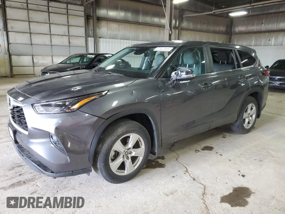 2023 Toyota Highlander L with VIN 5TDKDRBH9PS034482, listed as a Copart auction lot 57347815 with 26,150 mi miles and Salvage title. Bid and sale history available at DreamBid. Image 1.