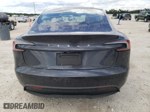 2025 Tesla Model 3 Long Range with VIN 5YJ3E1EA2SF995505, listed as a Copart auction lot 56682745 with 783 mi miles and Salvage title. Bid and sale history available at DreamBid. Image 6.