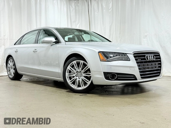 2012 Audi A8 L with VIN WAURVAFD1CN017810, listed as a Copart auction lot 55143005 with 52,109 mi miles and Clean Title. Bid and sale history available at carsss.com. Image 1.