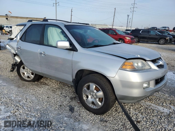 2005 Acura MDX with VIN 2HNYD18245H521285, listed as a Copart auction lot 88882395 with 0 mi miles and Salvage Title. Bid and sale history available at carsss.com. Image 4.