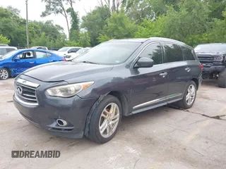 2013 Infiniti JX35 z VIN 5N1AL0MM4DC347324, wystawiony jako IAAI lot #42489374 z przebiegiem 191 122 mil mil oraz . Historia ofert i sprzedaży dostępna na DreamBid. Obrazek 2.