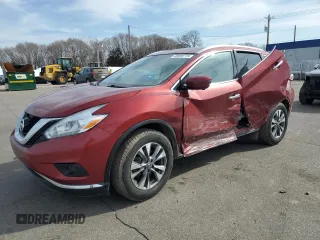 2017 Nissan Murano SL z VIN 5N1AZ2MH1HN130305, wystawiony jako Copart lot #48958775 z przebiegiem 99 395 mil mil oraz Szkoda całkowita • Salvage title. Historia ofert i sprzedaży dostępna na DreamBid. Obrazek 1.