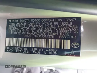 2008 Scion xD z VIN JTKKU10488J011378, wystawiony jako IAAI lot #42436291 z przebiegiem 161 354 mil mil oraz . Historia ofert i sprzedaży dostępna na DreamBid. Obrazek 9.