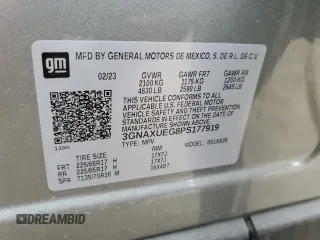 2023 Chevrolet Equinox LT with VIN 3GNAXUEG8PS177919, listed as a Copart auction lot 51448735 with 20,226 mi miles and Clean title. Bid and sale history available at DreamBid. Image 14.