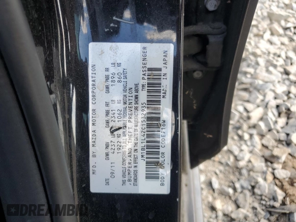 2012 Mazda 3 Mazdaspeed3 Touring with VIN JM1BL1L42C1532935, listed as a Copart auction lot 55103075 with 152,029 mi miles and Salvage Title. Bid and sale history available at DreamBid. Image 12.