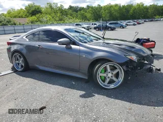 2015 Lexus RC 350 F Sport with VIN JTHSE5BC9F5005528, listed as a Copart auction lot 58136035 with 118,351 mi miles and Salvage title. Bid and sale history available at DreamBid. Image 4.