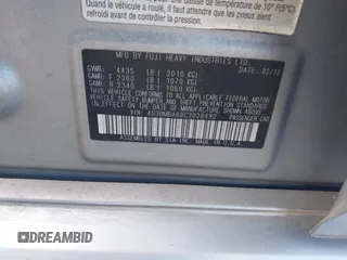2012 Subaru Legacy 2.5i with VIN 4S3BMBA60C3028492, listed as a IAAI auction lot 42734782 with 175,457 mi miles and . Bid and sale history available at DreamBid. Image 9.