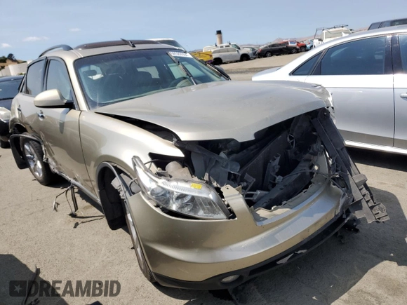 2005 Infiniti FX35 with VIN JNRAS08W15X217708, listed as a Copart auction lot 68580594 with 0 mi miles and Salvage Title. Bid and sale history available at carsss.com. Image 4.