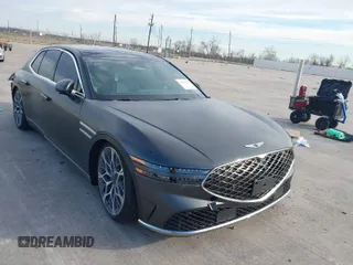 2024 Genesis G90 e-SC with VIN KMTFC4SD3RU038046, listed as a IAAI auction lot 41358780 with 3,499 mi miles and . Bid and sale history available at DreamBid. Image 1.