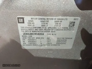 2011 Chevrolet Equinox LT w/1LT with VIN 2CNALDEC7B6453558, listed as a IAAI auction lot 41839850 with 125,885 mi miles. Bid and sale history available at carsss.com. Image 9.