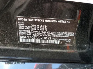 2018 BMW 7 Series 740i xDrive with VIN WBA7E4C57JGV28123, listed as a Copart auction lot 79229034 with 0 mi miles and Salvage Title. Bid and sale history available at carsss.com. Image 12.