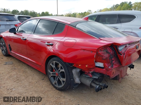 2018 Kia Stinger GT2 with VIN KNAE55LC9J6016042, listed as a IAAI auction lot 41949331 with 69,558 mi miles. Bid and sale history available at carsss.com. Image 3.