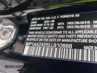 2020 Porsche Macan z VIN WP1AA2A55LLB10888, wystawiony jako IAAI lot #40971770 z przebiegiem 26 295 mil mil oraz . Historia ofert i sprzedaży dostępna na DreamBid. Obrazek 9.