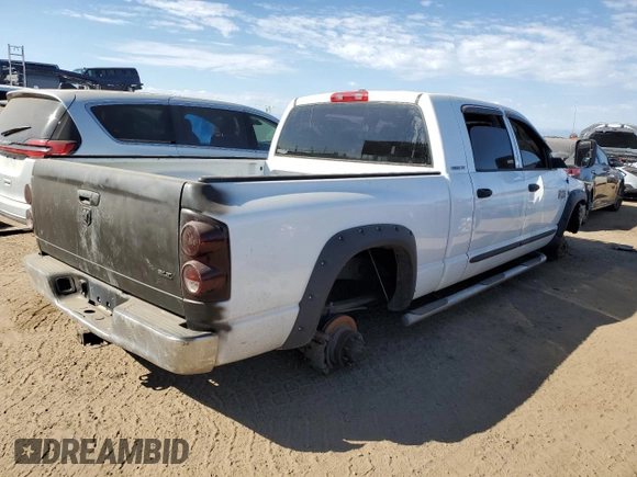 2007 Dodge Ram 2500 SLT with VIN 3D7KR29A97G791291, listed as a Copart auction lot 63494494 with 268,020 mi miles and Clean Title. Bid and sale history available at carsss.com. Image 3.
