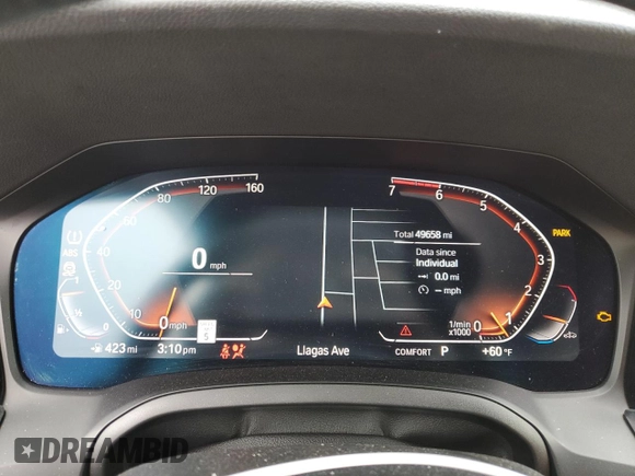 2022 BMW 4 Series 430i xDrive with VIN WBA73AP01NCH62891, listed as a Copart auction lot 43807205 with 49,658 mi miles and Salvage Title. Bid and sale history available at DreamBid. Image 9.