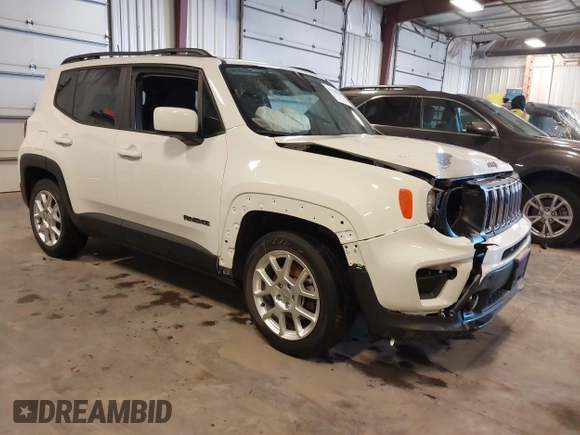 2020 Jeep Renegade Latitude with VIN ZACNJABB1LPL74247, listed as a IAAI auction lot 41755294 with 34,297 mi miles. Bid and sale history available at carsss.com. Image 1.