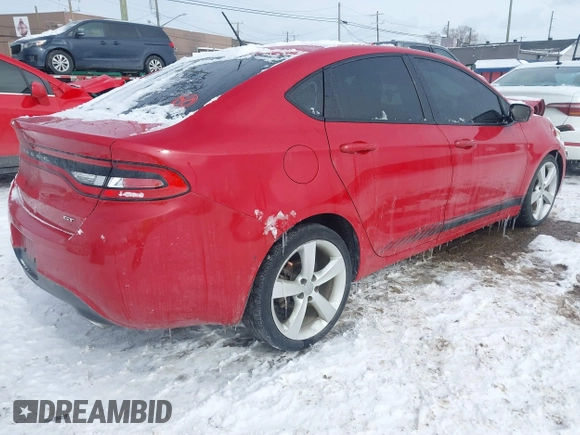 2015 Dodge Dart GT with VIN 1C3CDFEB4FD165702, listed as a IAAI auction lot 41612804 with 137,872 mi miles. Bid and sale history available at carsss.com. Image 4.