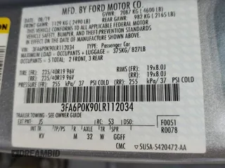 2020 Ford Fusion Titanium с VIN 3FA6P0K90LR112034, выставлен на аукционе Copart как лот 56740025 с пробегом 89 117 миль миль и Списание • Salvage title. История ставок и продаж доступна на DreamBid. Изображение 12.
