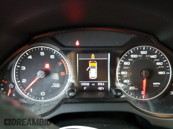 2012 Audi Q5 Premium Plus with VIN WA1DKAFP4CA003871, listed as a Copart auction lot 52215695 with 103,549 mi miles and Salvage title. Bid and sale history available at DreamBid. Image 9.