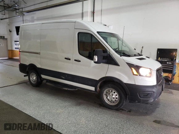2021 Ford Transit Cargo with VIN 1FTBR2CG2MKA40366, listed as a Copart auction lot 48967855 with 81,030 mi miles and Salvage title. Bid and sale history available at DreamBid. Image 4.