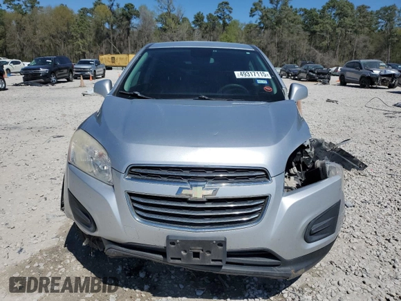 2016 Chevrolet Trax LS with VIN KL7CJKSB6GB618181, listed as a Copart auction lot 49317115 with 187,954 mi miles and Salvage Title. Bid and sale history available at carsss.com. Image 5.
